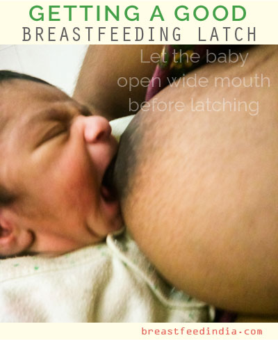 Baby mouth wide open before latching